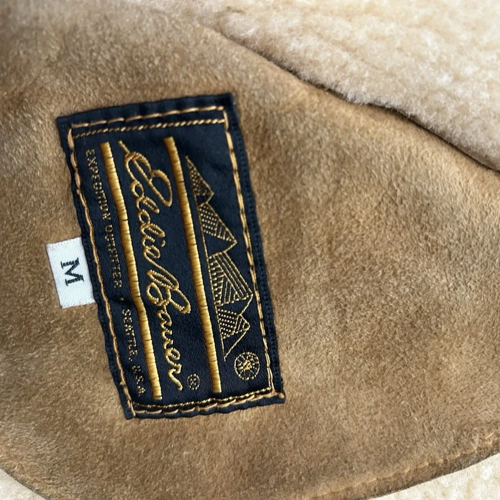 Vintage Eddie Bauer Expedition Outfitter Suede Sherpa Zip Vest Men's Medium
